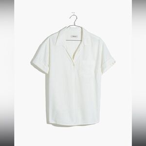 Madewell Linen Blend Swenson Popover Shirt NE162 White